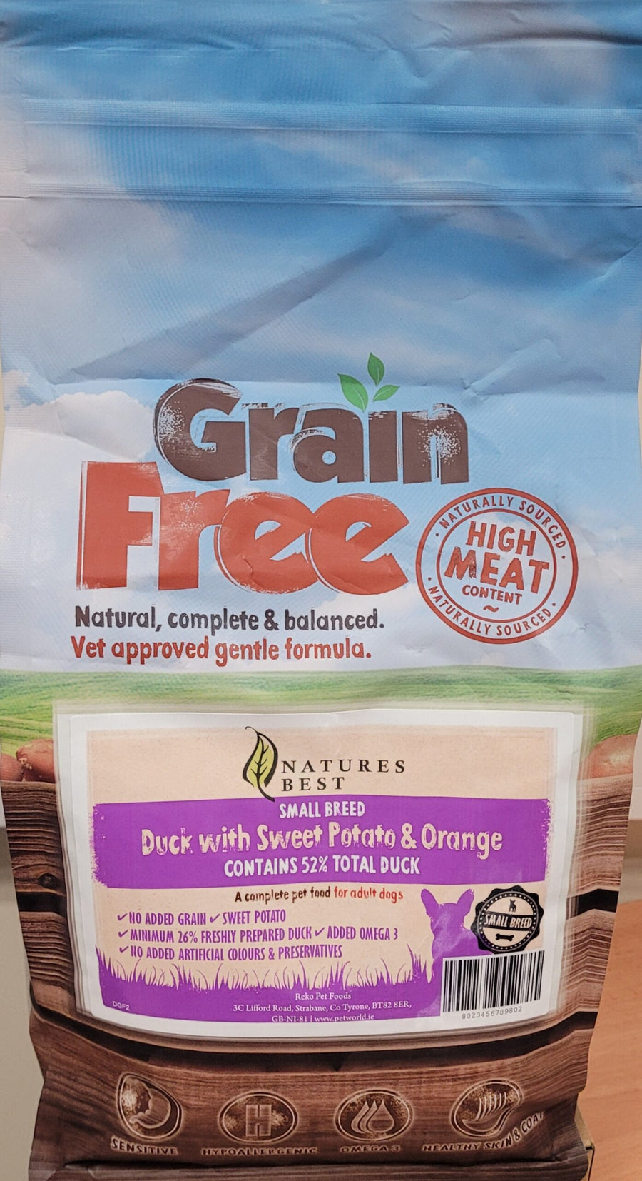 Natures Best Duck, Sweet Potato and Orange Small Breed (Grain Free) 2kg - PetWorld