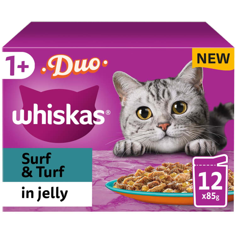 Whiskas cat food Duo Surf and turf in Jelly 12pack - PetWorld