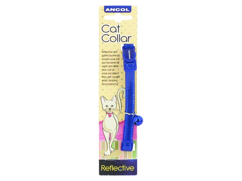 Gloss Reflective Blue Cat Collar (Size 3) - PetWorld