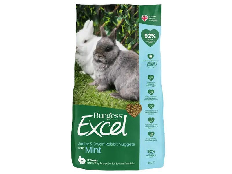 Burgess Excel Junior and Dwarf Rabbit Food 3kg - PetWorld