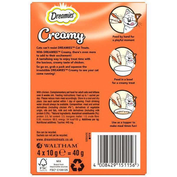 Dreamies Creamy Cat Treats with Chicken 4x10g - PetWorld