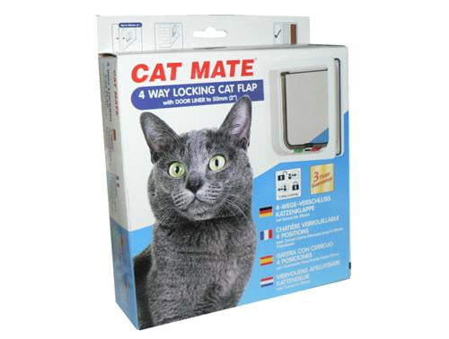 Cat Mate 4-Way Locking Cat Flap White With Liner Petworld