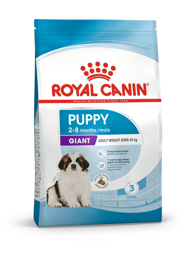 Royal Canin Giant Puppy dry dog food 15kg bag, front of pack