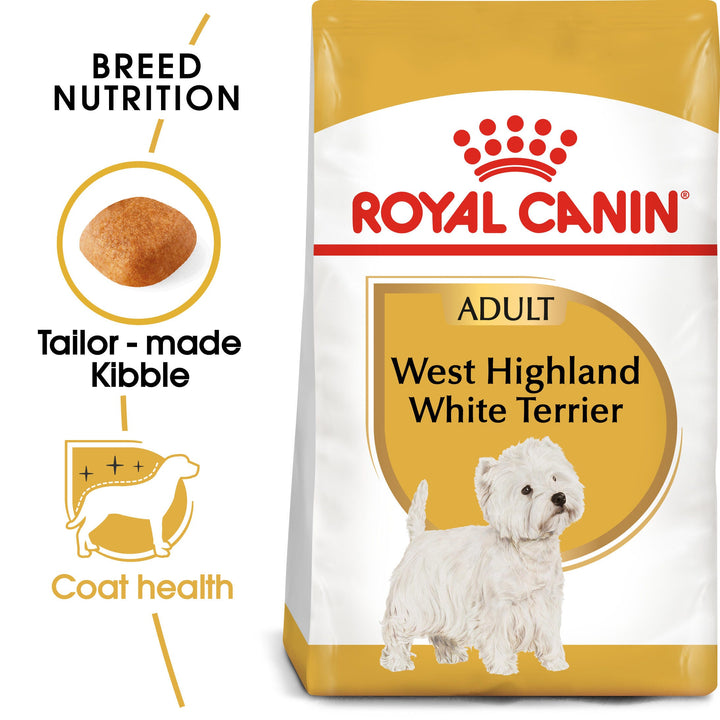 Royal Canin West Highland White Terrier Adult breed nutrition: tailor made kibble and coat health