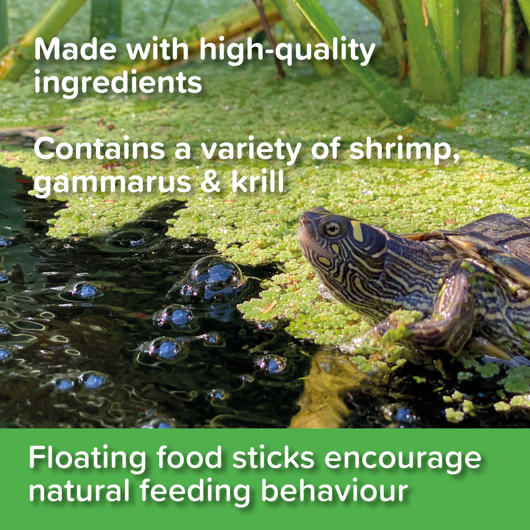 King British Turtle and Terrapin Complete Food: floating food sticks with shrimp, gammarus and krill