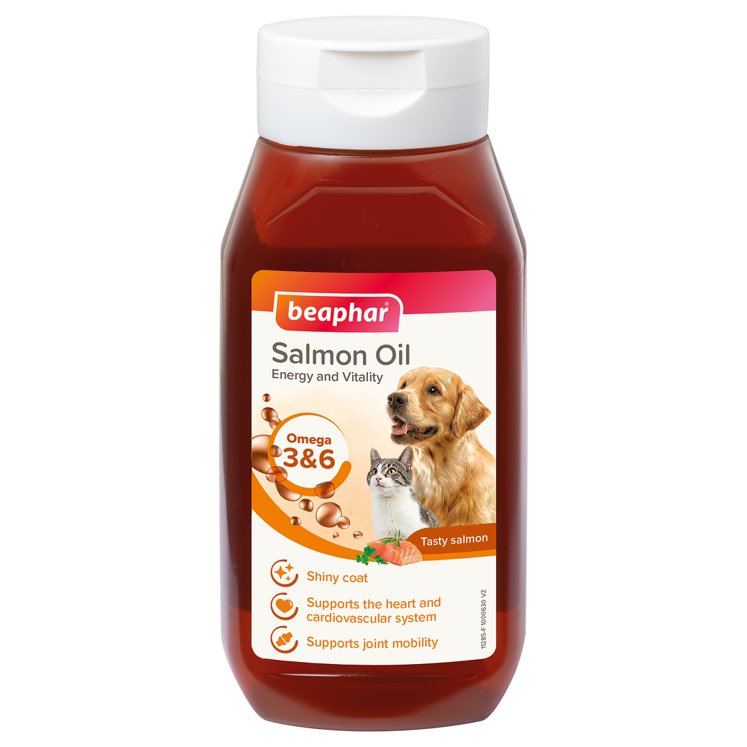 Beaphar Salmon Oil for dogs and cats 430ml bottle, front of pack