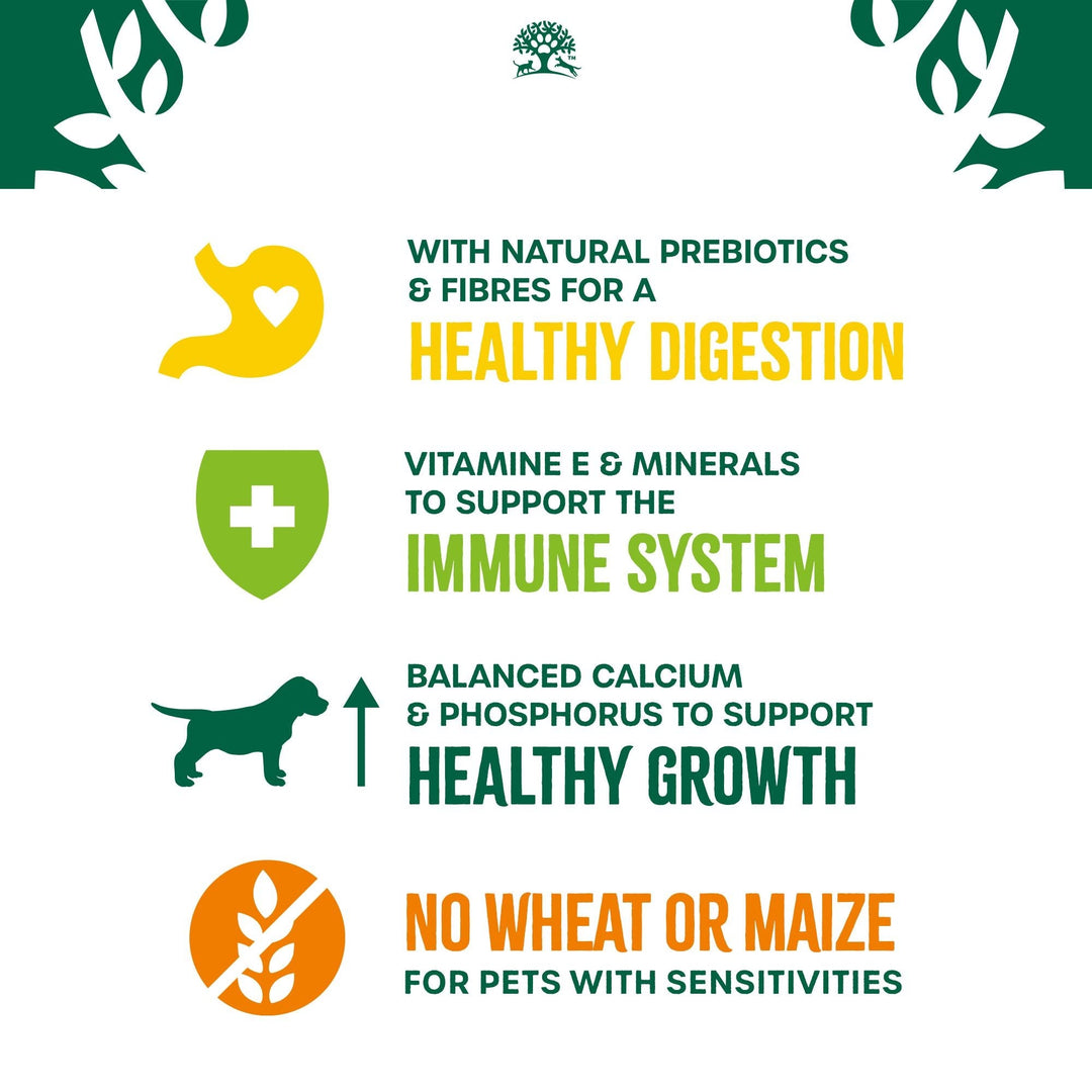 James Wellbeloved Puppy Lamb & Rice benefits: healthy digestion, immune system, healthy growth, no wheat or maize