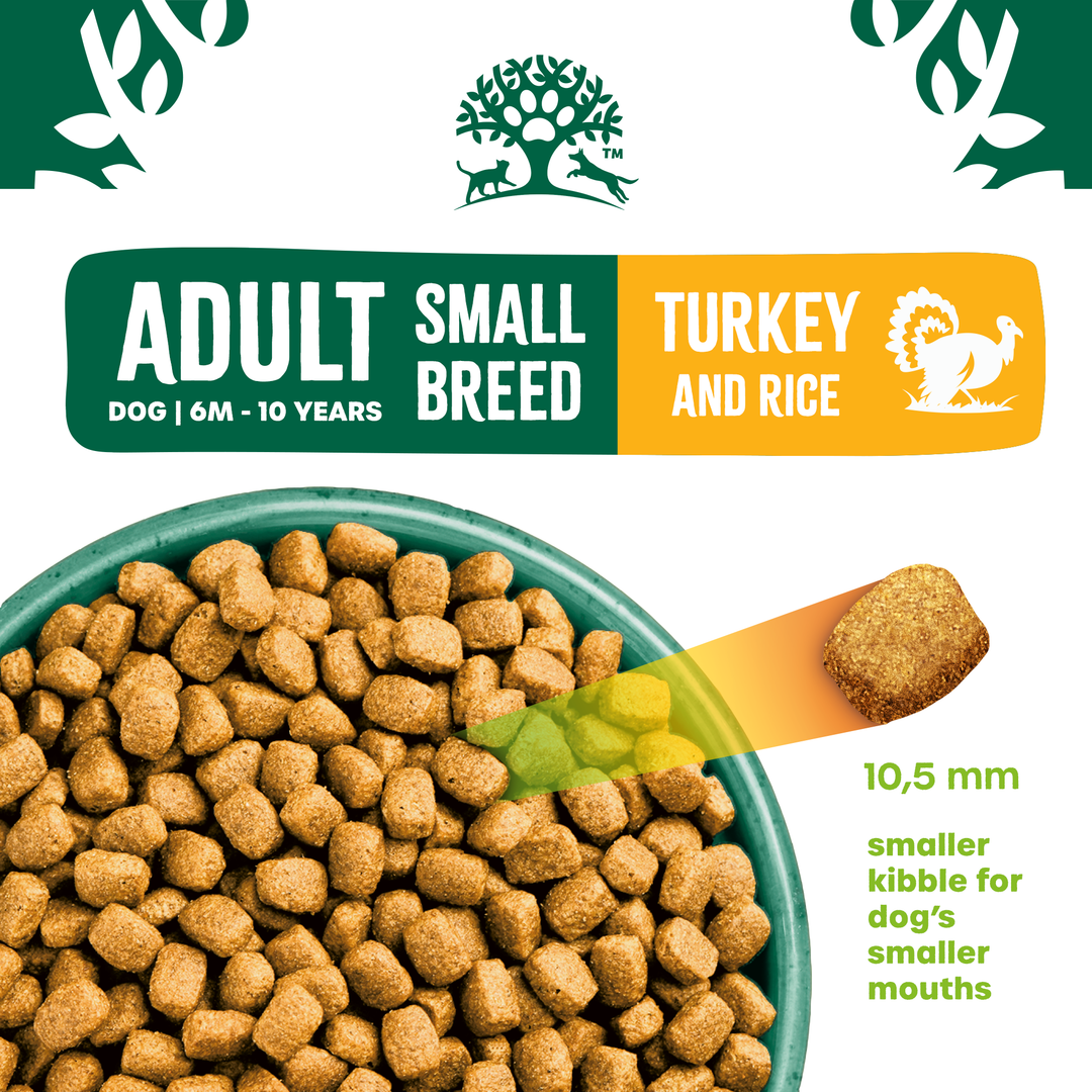 James Wellbeloved Small Breed Turkey & Rice smaller kibble, 10.5mm