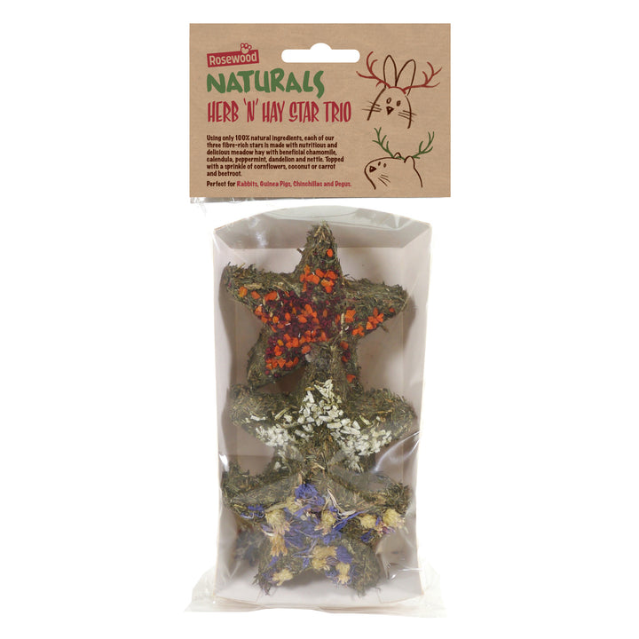 Cupid and Comet C&C Natural Herb 'n' Hay Star Trio 90g