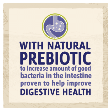 With natural prebiotic, proven to help improve digestive health.
