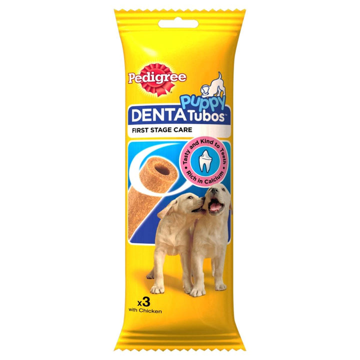 Pedigree DentaTubos Puppy 3 sticks 72g with chicken, front of pack