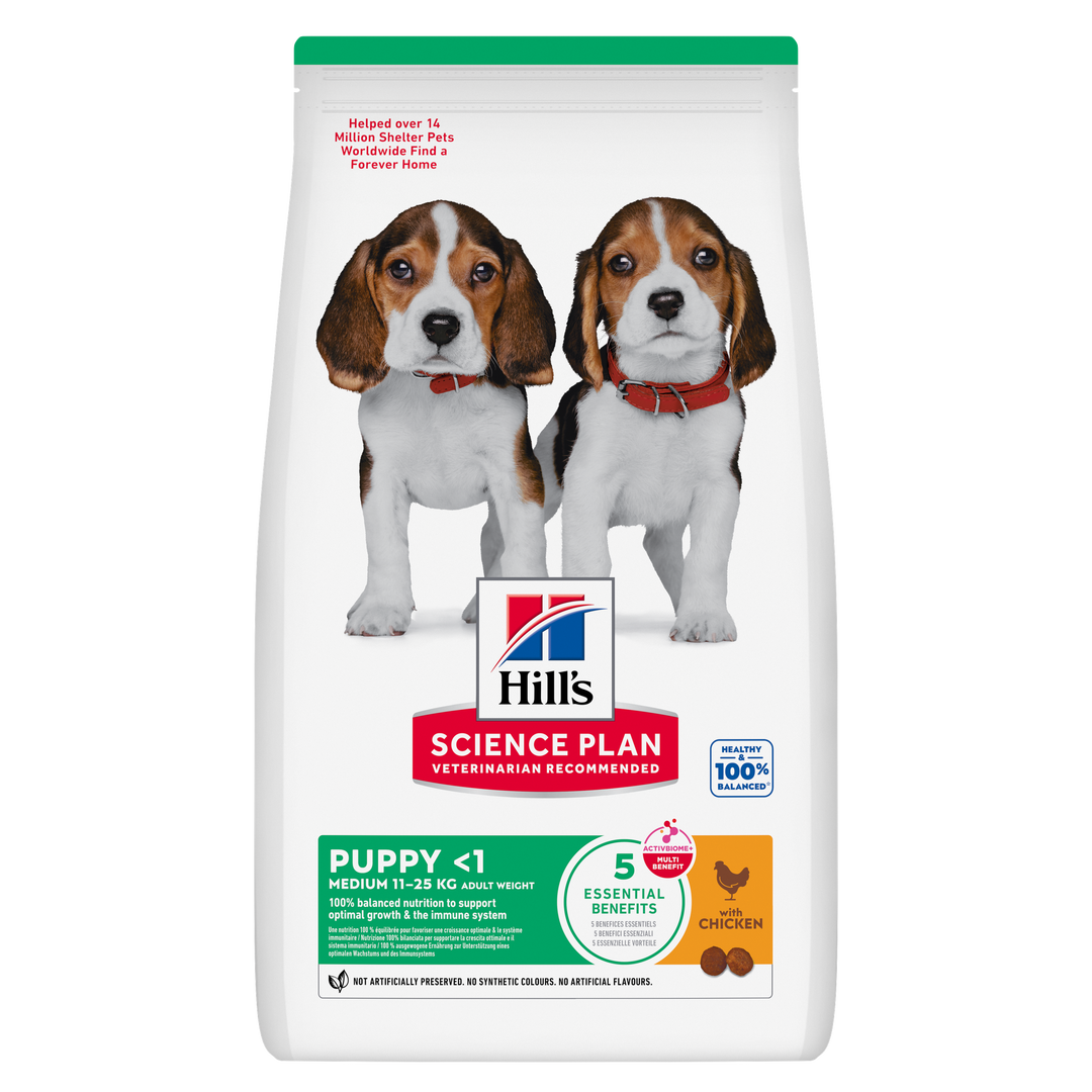 Hill's Science Plan Medium Puppy dry dog food with Chicken, front of bag