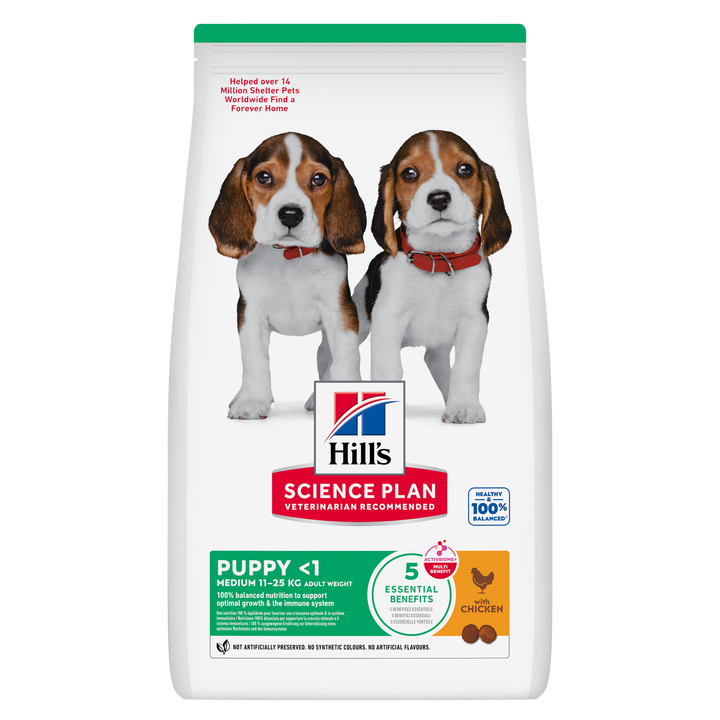 Hill's Science Plan Medium Puppy dry dog food with Chicken, front of bag