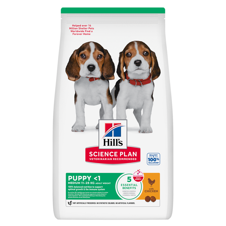 Hill's Science Plan Medium Puppy dry dog food with Chicken, front of bag