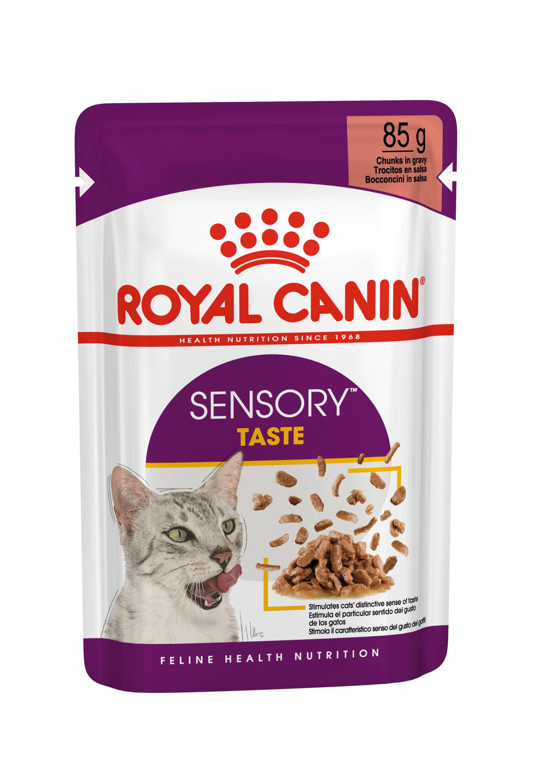 Royal Canin Sensory Taste chunks in gravy 85g pouch, front of pack