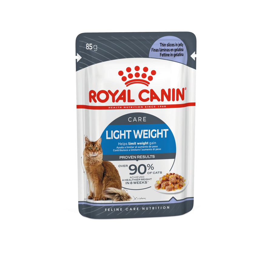 Royal Canin Light Weight Care thin slices in jelly 85g pouch, front of pack