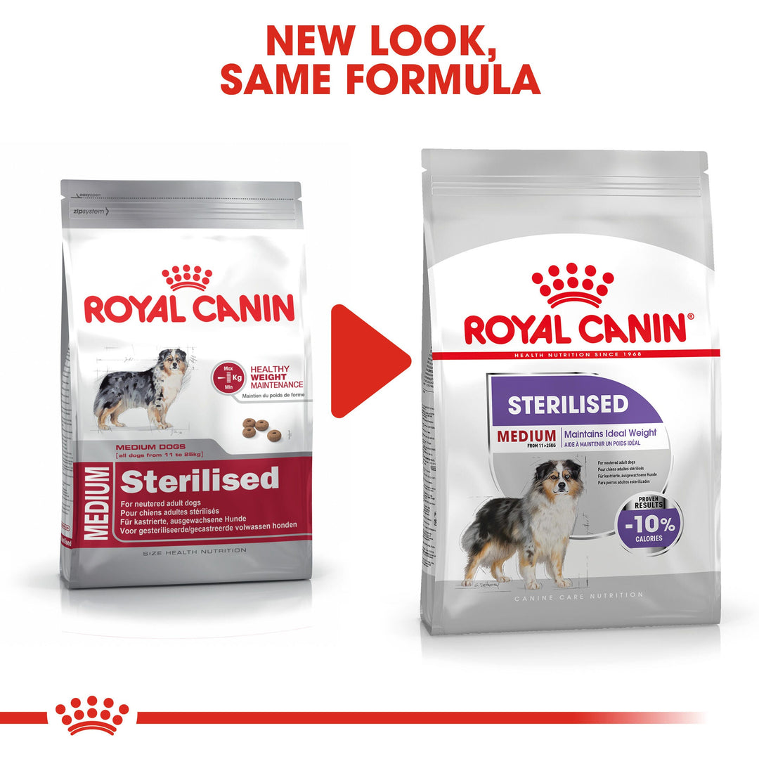 Royal Canin Medium Sterilised new look pack, same formula