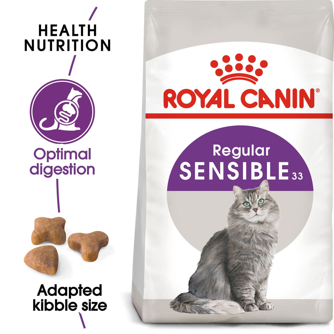 Royal Canin Sensible 33 bag with optimal digestion and adapted kibble size benefits