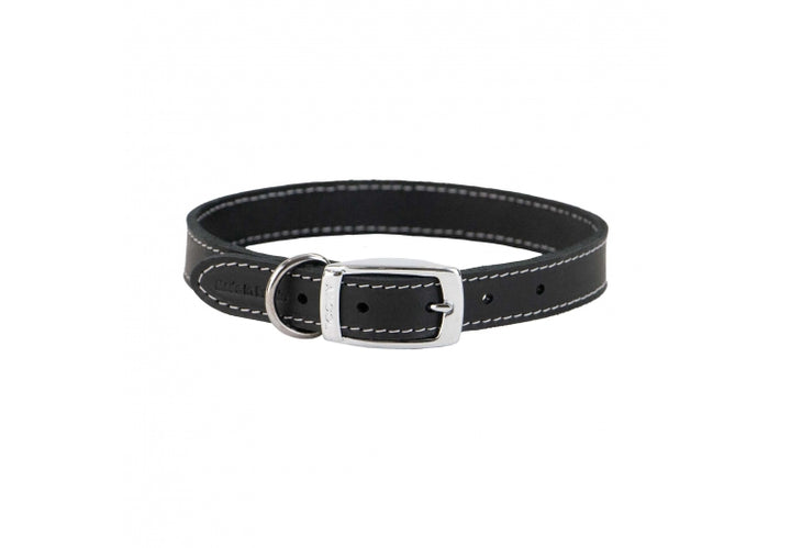 Ancol Heritage Sewn Lined Leather Collar Black