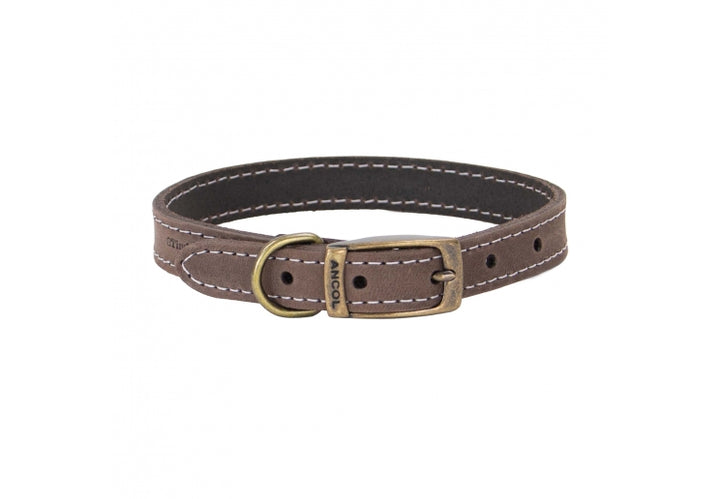 Ancol Timberwolf Leather Collar Sable