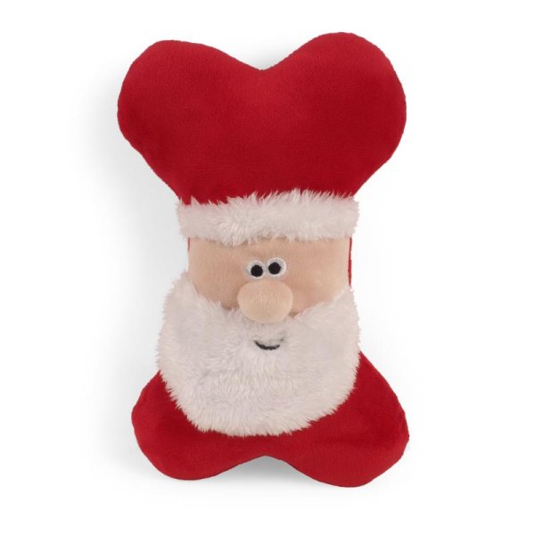 Squeaky SantaBone Dog Toy