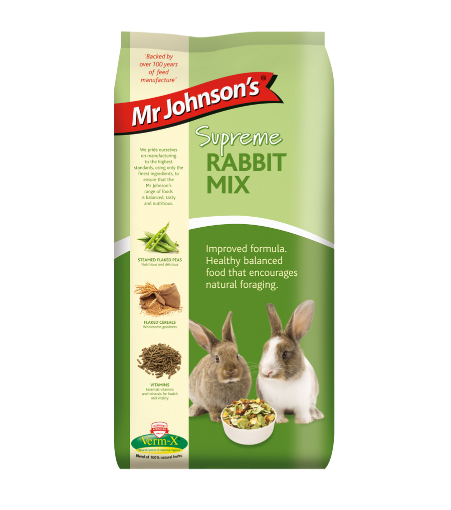 Mr Johnson's Supreme Rabbit Mix bag front, current improved formula pack design