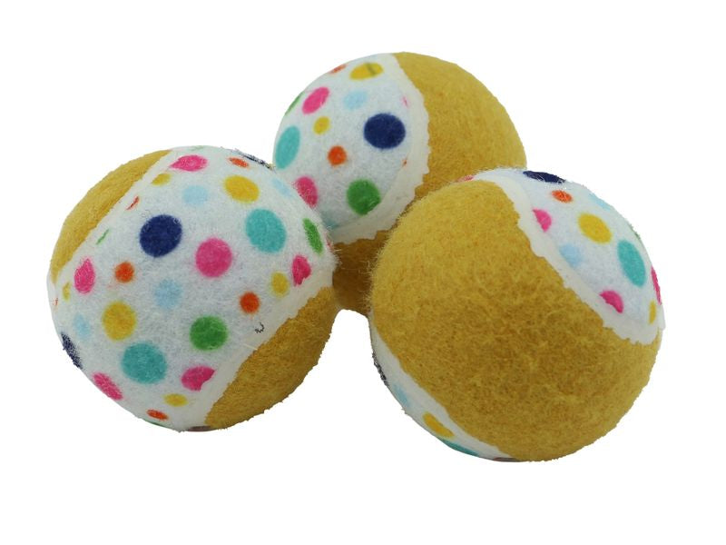 Ancol Pawty Time Tennis Balls 3pk