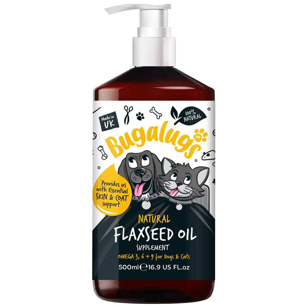 Bugalugs Flaxseed Oil Supplement for Dogs & Cats 500ml