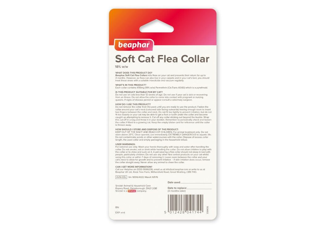 Beaphar Cat Soft Flea Collar Reflective