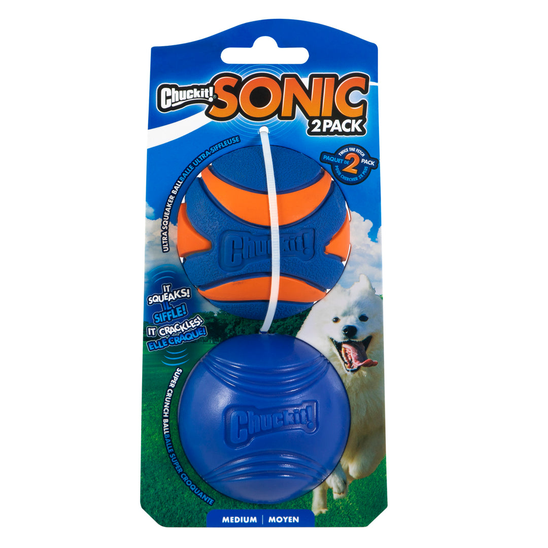 Chuckit! Sonic Ball Dog Toy – Medium 2 Pack