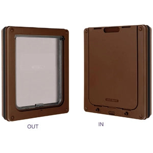 Dog Mate Locking Dog Flap for Medium Dogs - Brown