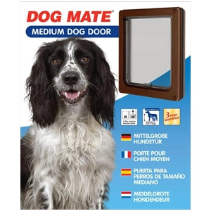 Dog Mate Locking Dog Flap for Medium Dogs - Brown