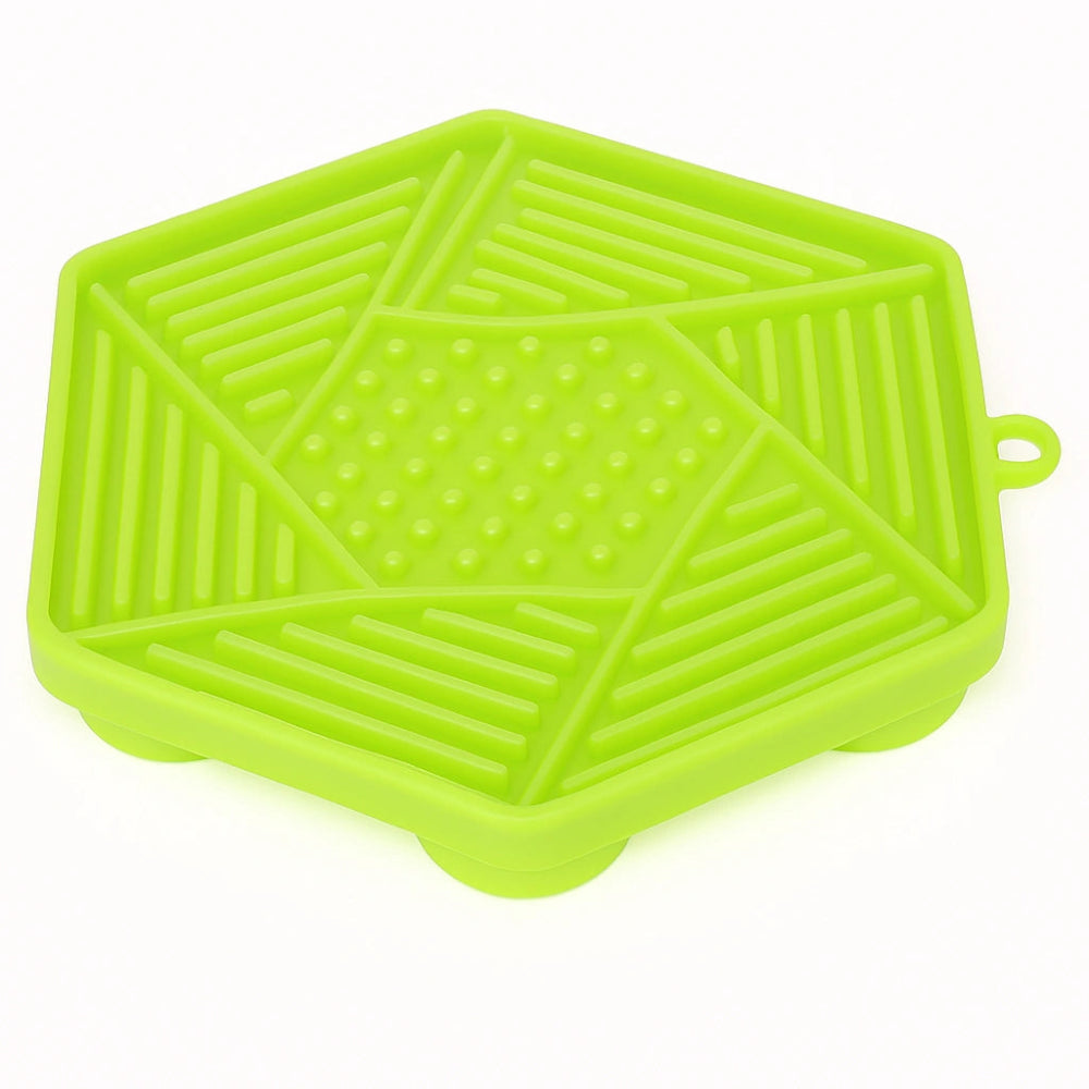 Green dog lick mat


