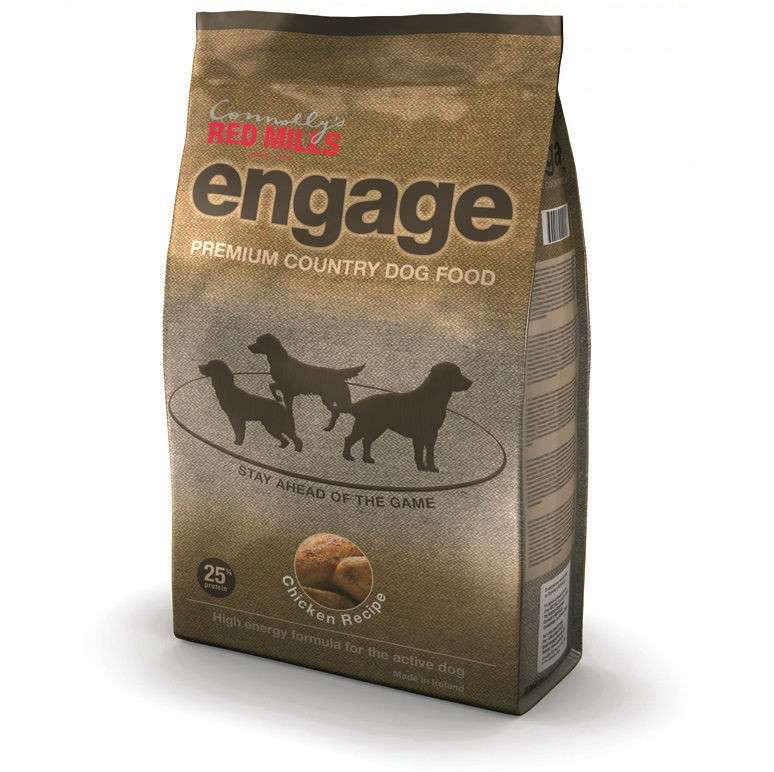 Red Mills Engage Chicken dog food bag, front of pack