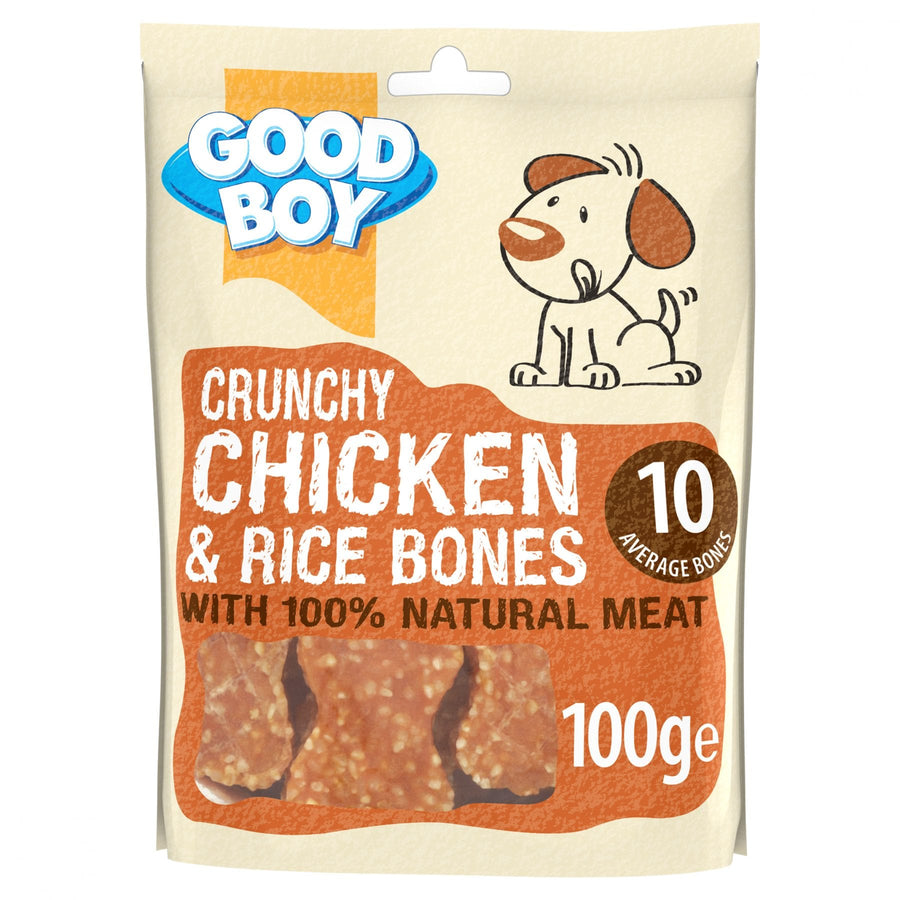 Good Boy Pawsley & Co Crunchy Chicken & Rice Bones Dog Treats 100g