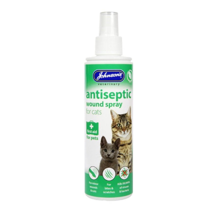 Johnson's Antiseptic Wound Spray for Cats 200ml bottle, front