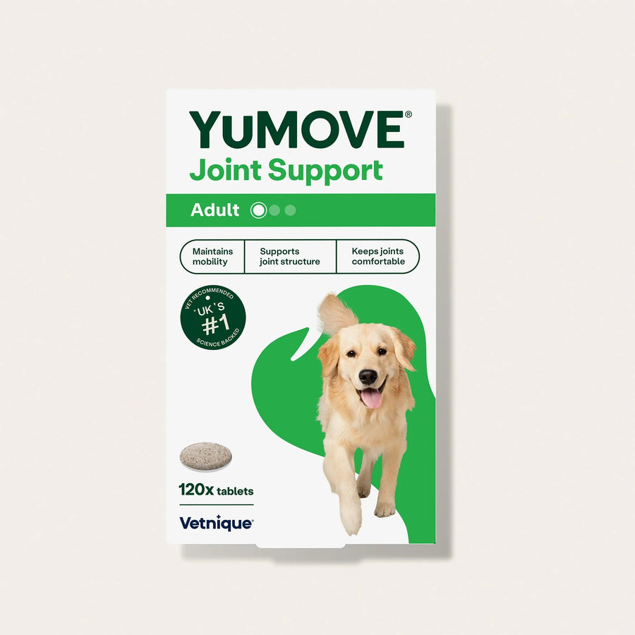 YuMOVE Joint Support for Adult Dogs, 120 tablets, front of pack