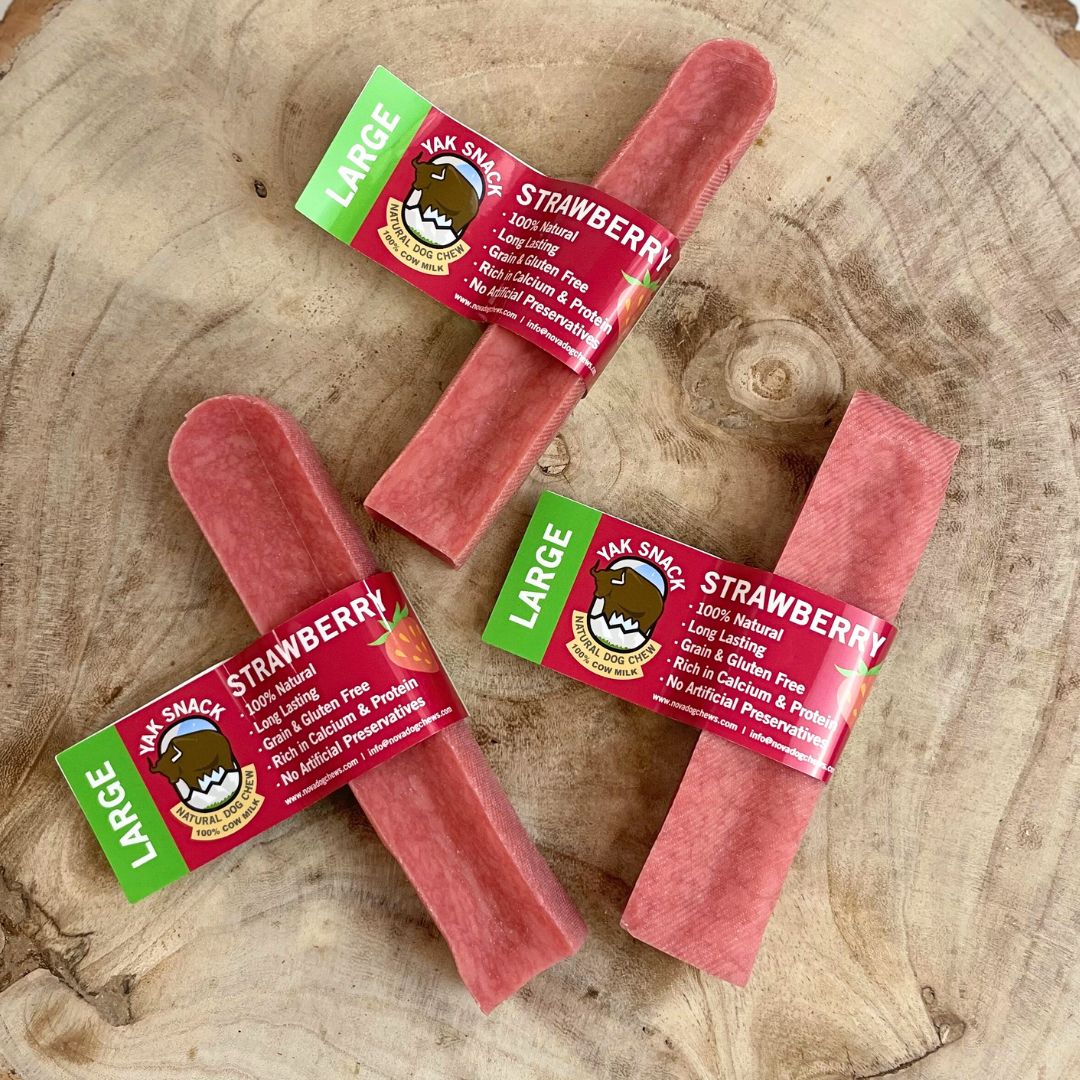 Yak Snack Strawberry Himalayan dog chews, Large size