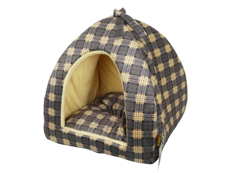 Mallory Black Tartan Igloo - PetWorld