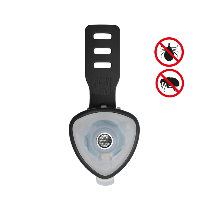 Max and Molly Soundshield ultrasonic tick and flea repeller in black with collar strap