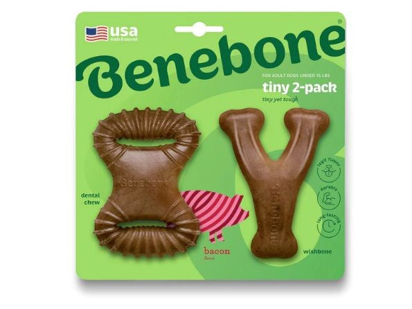 Benebone 2pk Chew/Wishbone Bacon Tiny