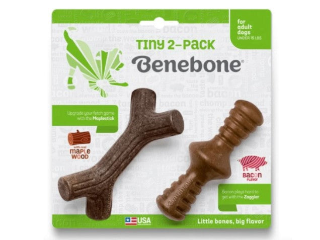 Benebone 2pk Stick/Zaggler Bacon Tiny