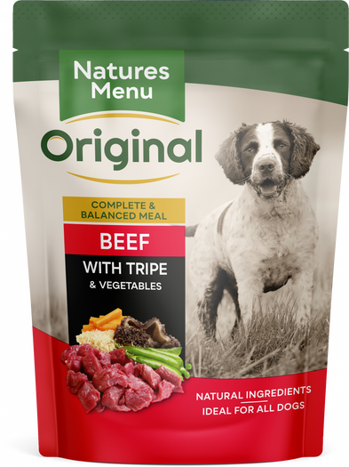 Natures Menu Beef With Tripe Pouches 300g