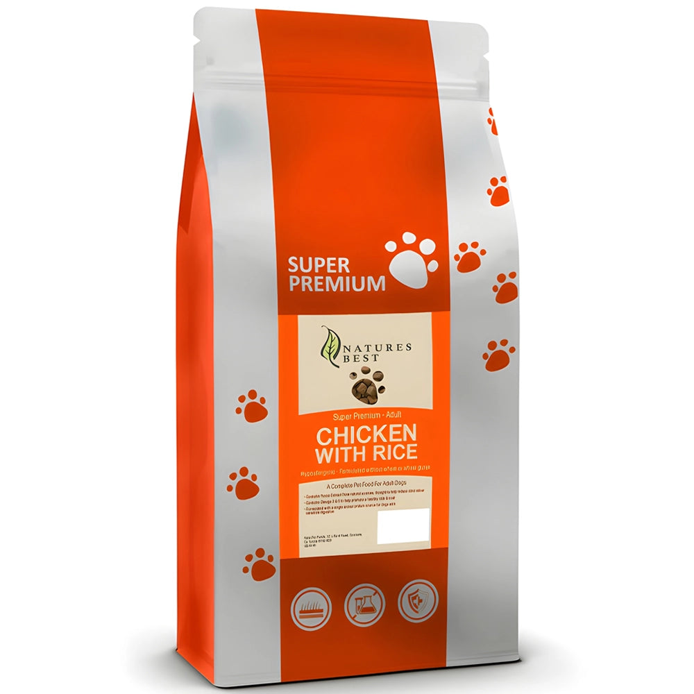 Bag Of Natures Best Super Premium Chicken And Rice Dog Food For Adult Dogs