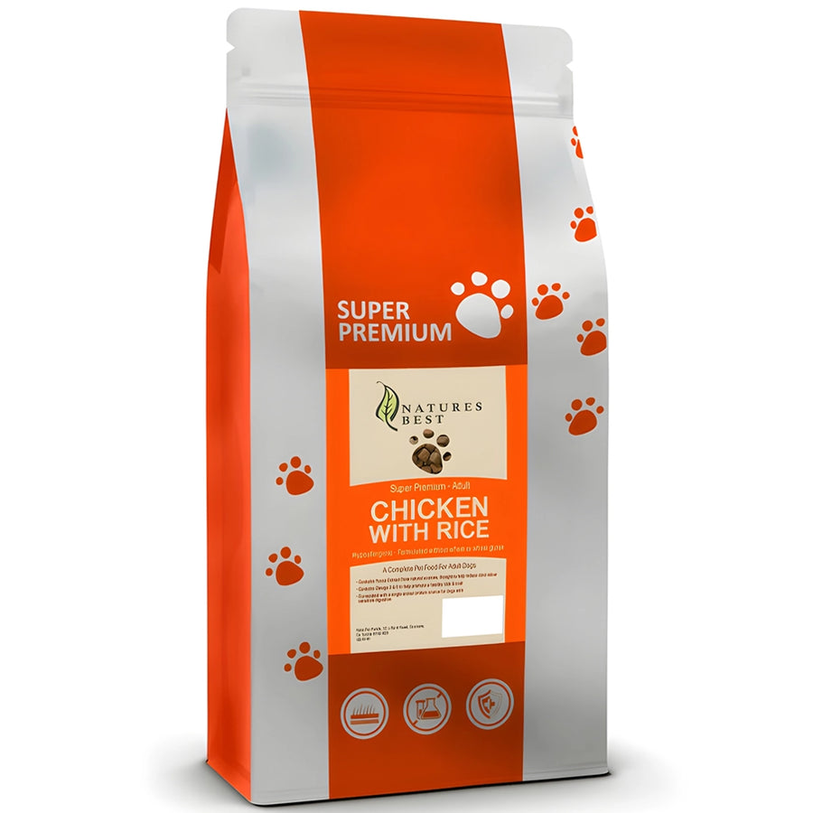 Bag Of Natures Best Super Premium Chicken And Rice Dog Food For Adult Dogs