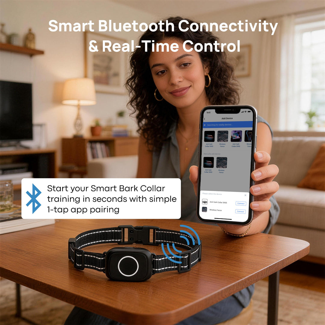 PawGuard PG900 bark collar app settings and bark log