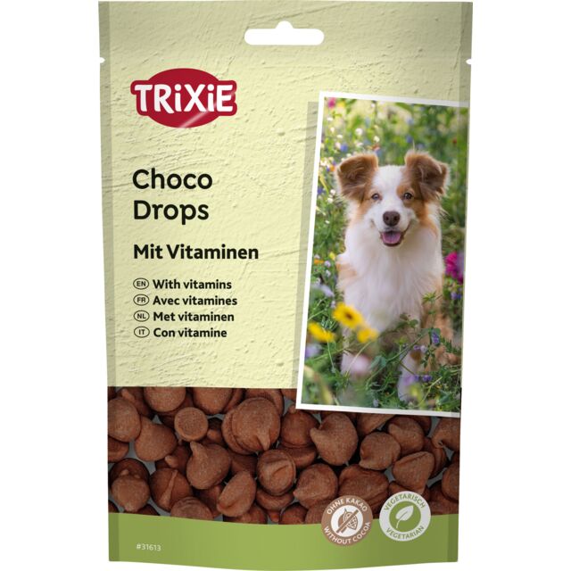 Trixie Choco Drops for dogs with vitamins 200g bag, front of pack