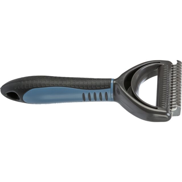 Trixie Universal Groomer for large dogs, side view of handle and rubber grip