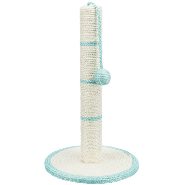 Trixie sisal cat scratching post 50cm with mint trim and play ball