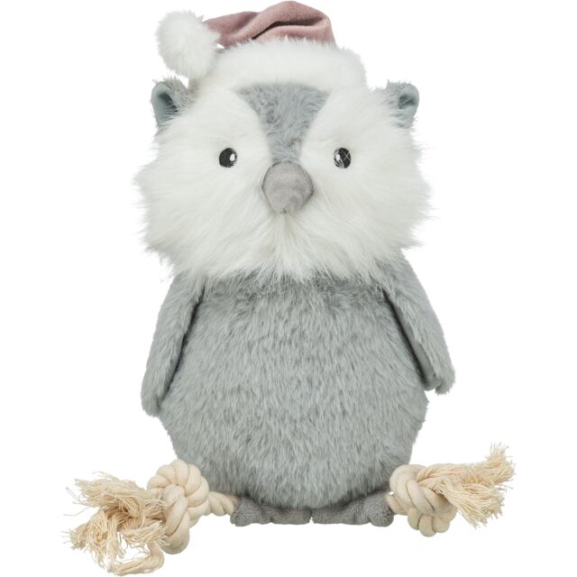 Trixie Christmas Owl Plush Rope Dog Toy 31cm